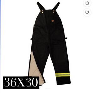 BLHB2427 RASCO Flame Resistant Insulated Black Duck Bib Overalls 36x30